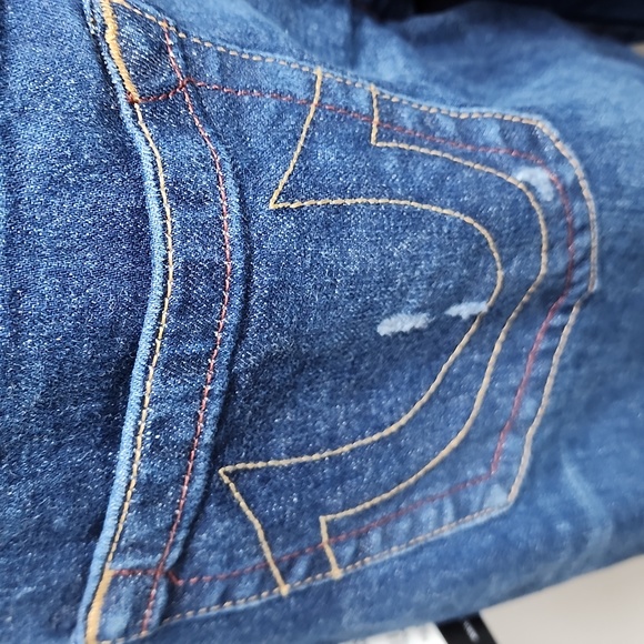 TRUE RELIGION BLUE JEANS, "RICKY RLEAXED STRAIGHT", SIZE W 31, IN-SEAM 34 - Picture 8 of 16